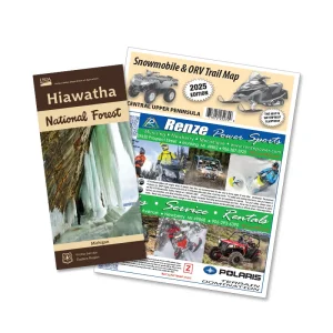 Hiawatha National Forest map and central UP Snowmobile/ORV trails map